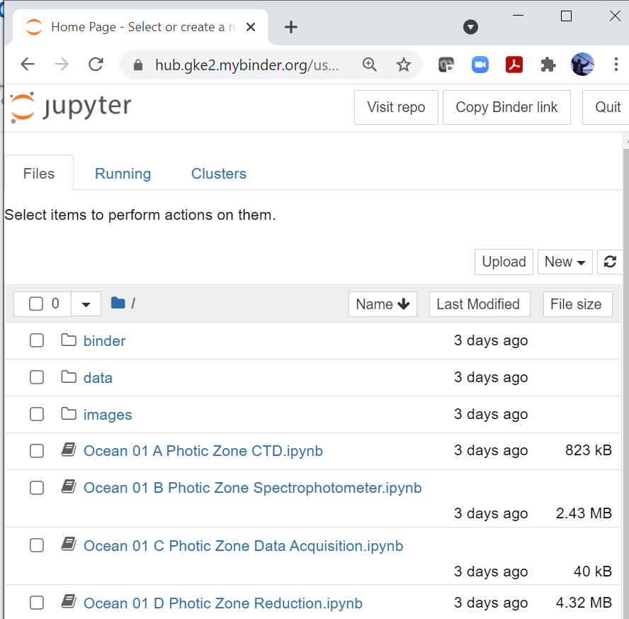 Binder as sandbox Jupyter notebook server