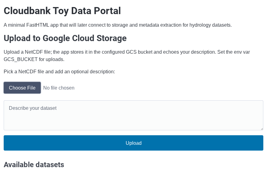 Portal upload form
